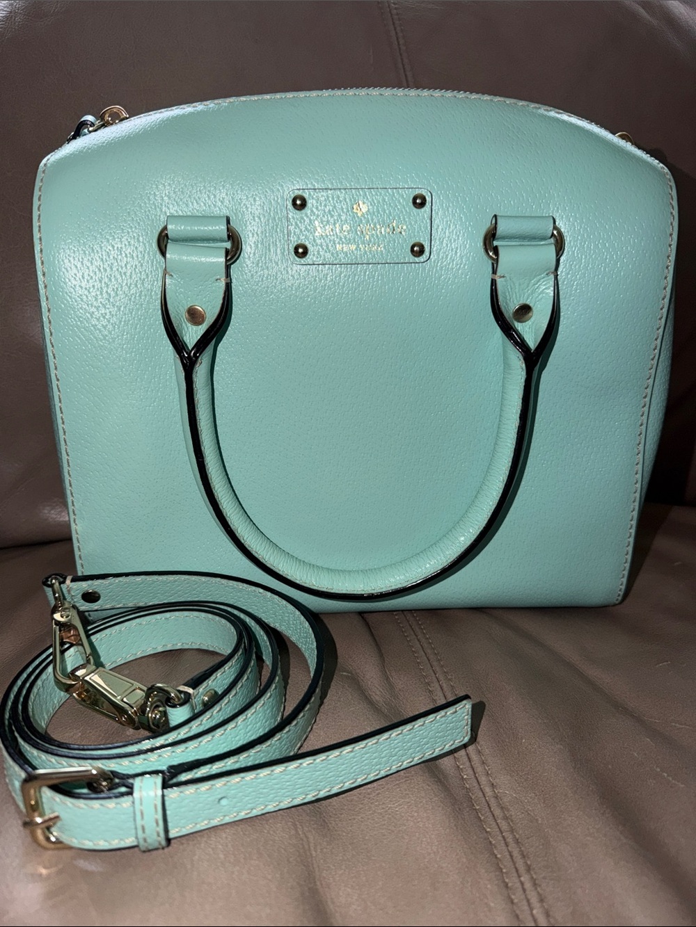 Kate Spade ♠️ Mint Green Dome Satchel with Removable Strap